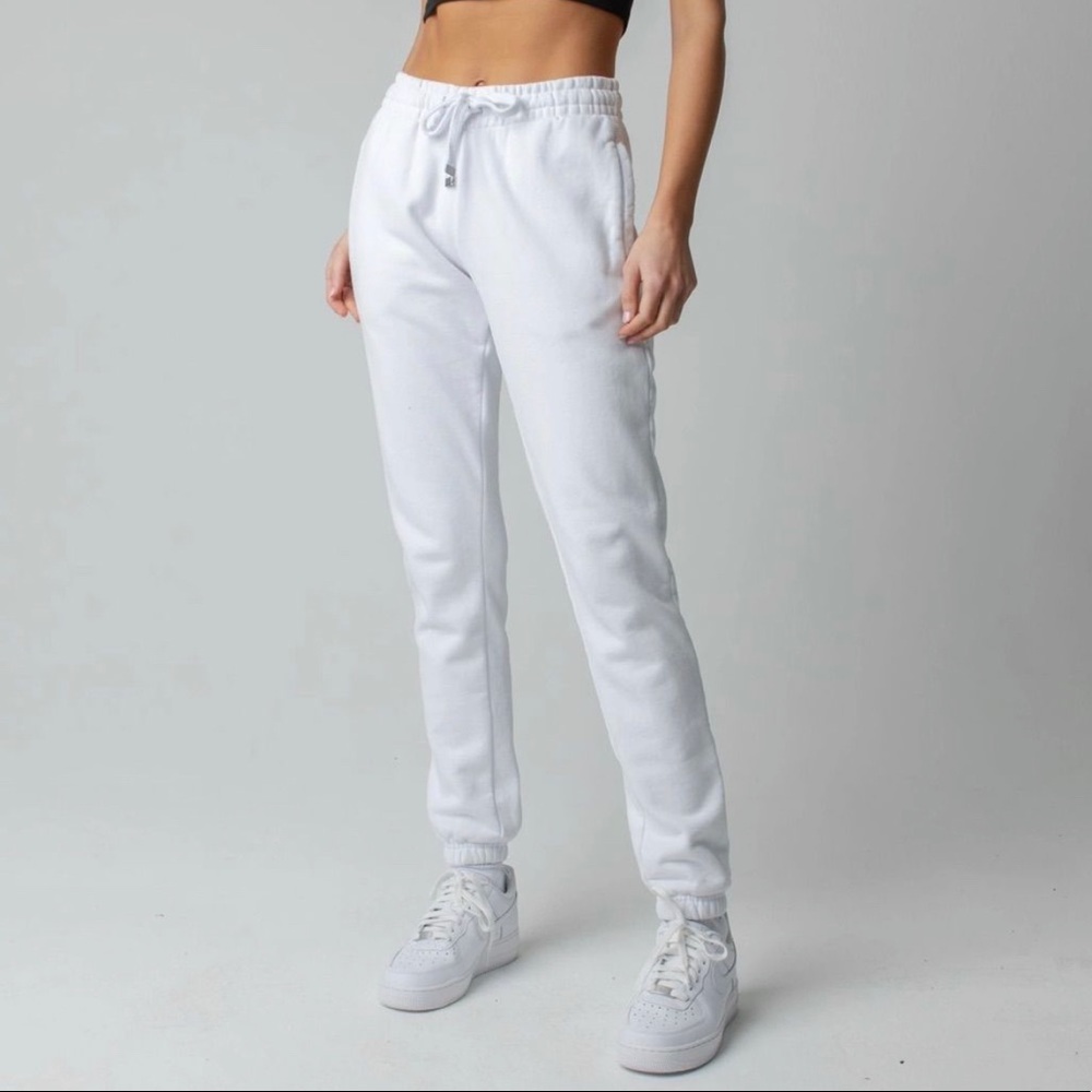 Talentless White Sweatpant Joggers